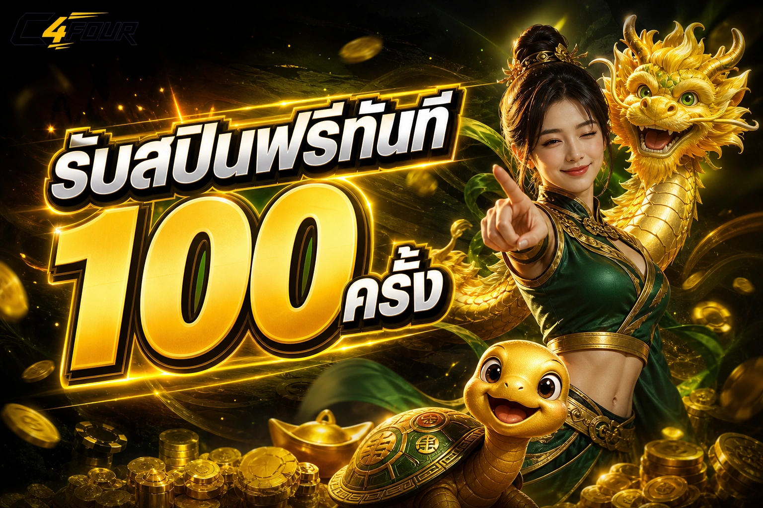 C4FOUR รับสปินฟรีทันที 100 ครั้ง