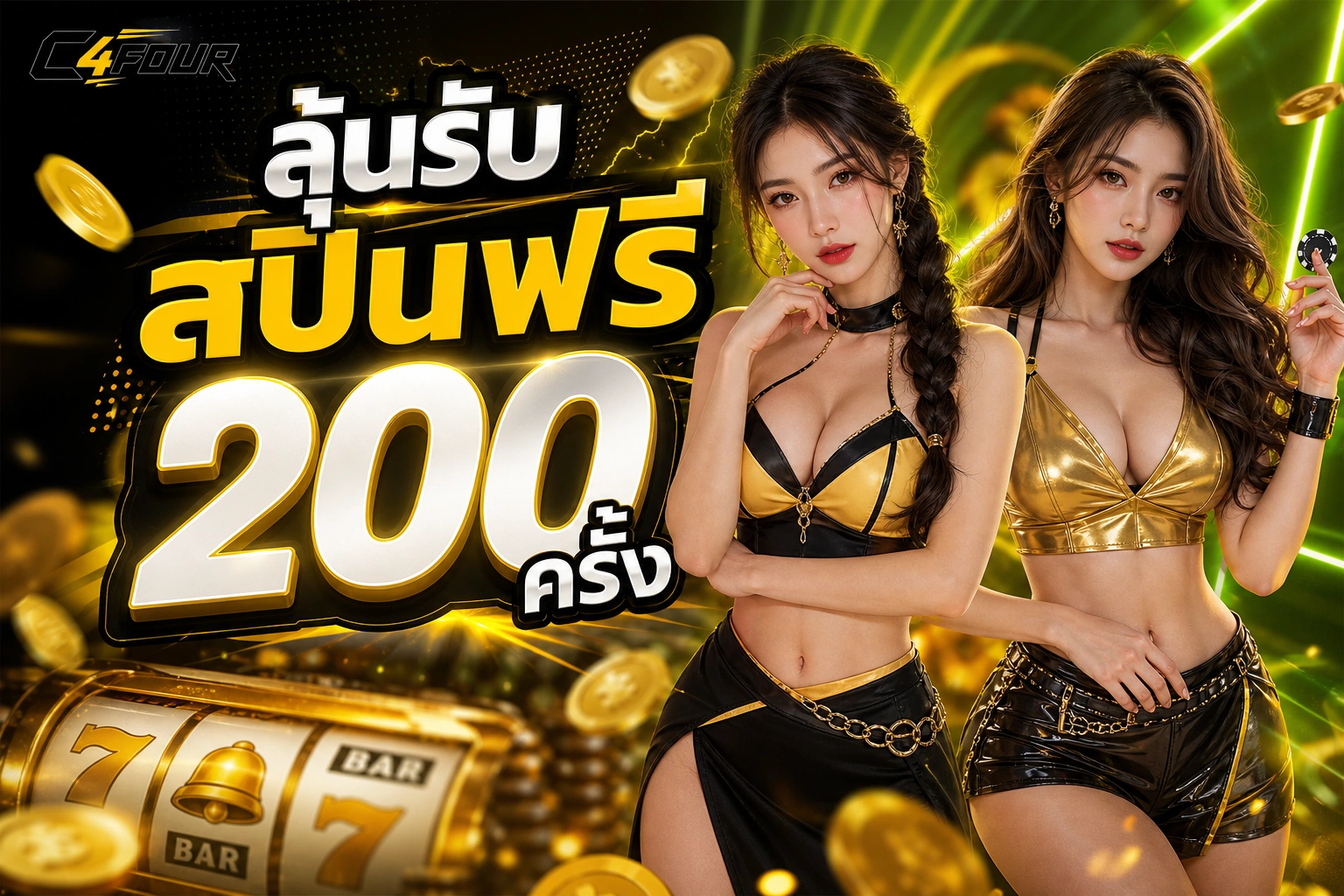 C4FOUR ลุ้นรับสปินฟรี 200 ครั้ง