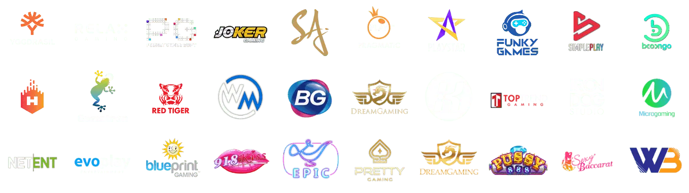 [รายชื่อค่ายเกม เช่น: PG Slot, Pragmatic Play, Evolution Gaming, SA Gaming]